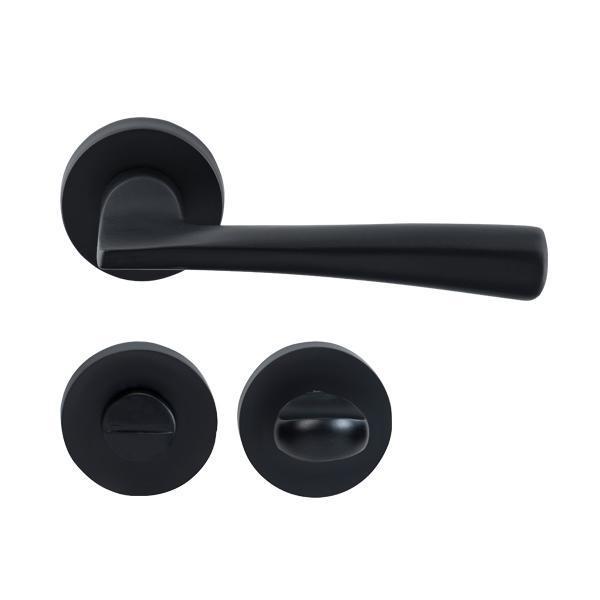 Hafele Milano Wc Kapı Kolu Seti, Mat Siyah Renk