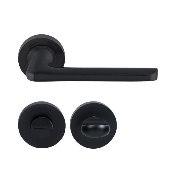 Hafele Eloy Wc Kapı Kolu Seti, Mat Siyah Renk