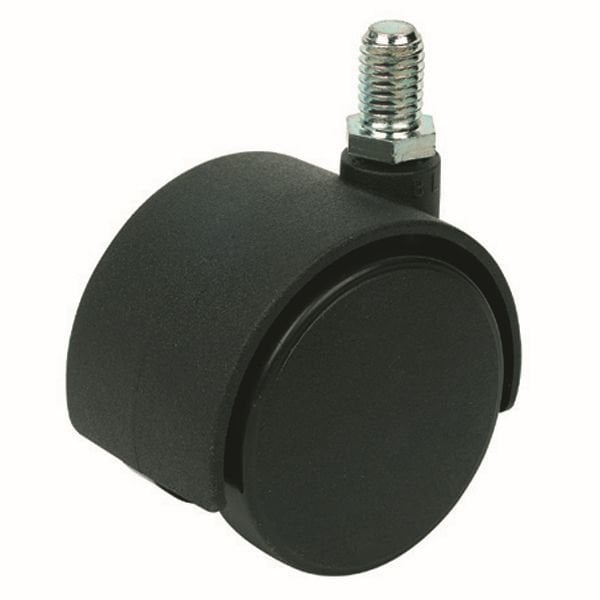 Hafele İkiz Tekerlek Frensiz M8 40x50mm (4 Adet), Siyah