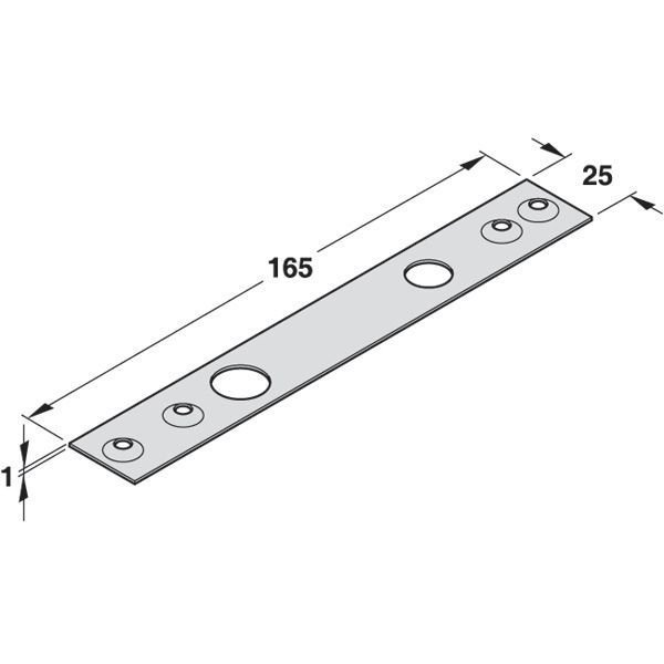 Hafele Koruyucu kapak gümüş 165x25x1mm