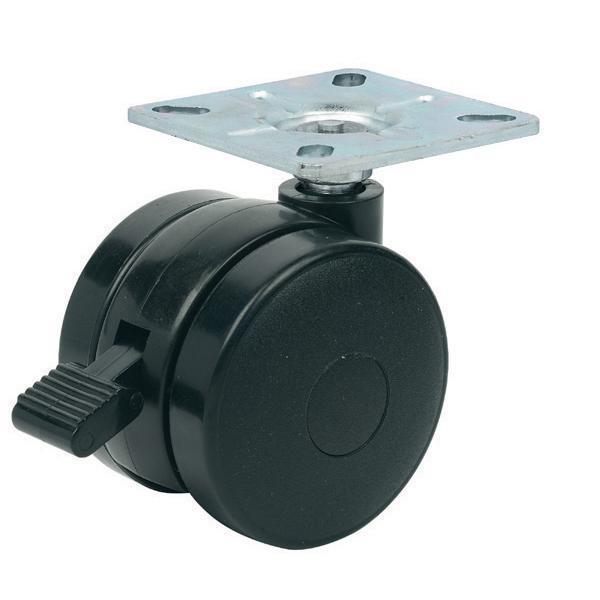 Hafele Roller02 Frenli Tekerlek Ø75x94mm, Siyah Renk