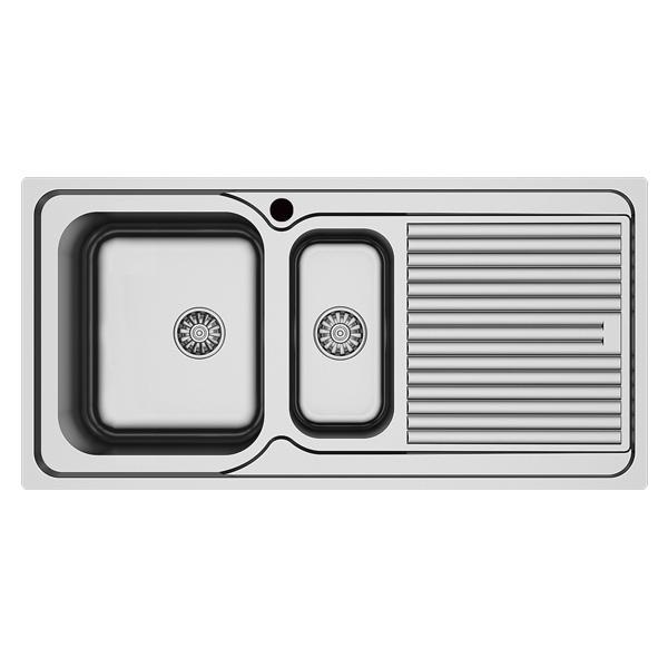 Hafele Capua Plus Tezgah Üstü Eviye Seti, Parlak Sağ Damlalık (Sifonsuz)