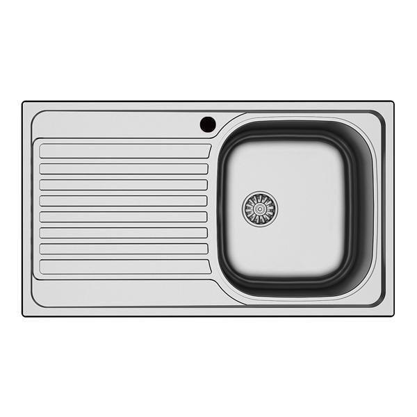 Hafele Capua04 Tezgah Üstü Eviye Seti, Dekorlu Sol Damlalık (Sifonsuz)