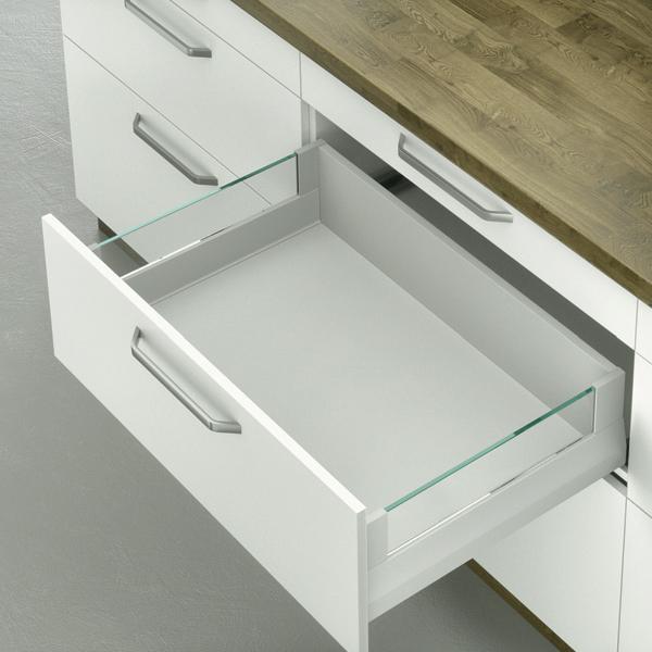 Hafele Matrix Box P, Cam Bordürlü Gri 500mm - Vidalı