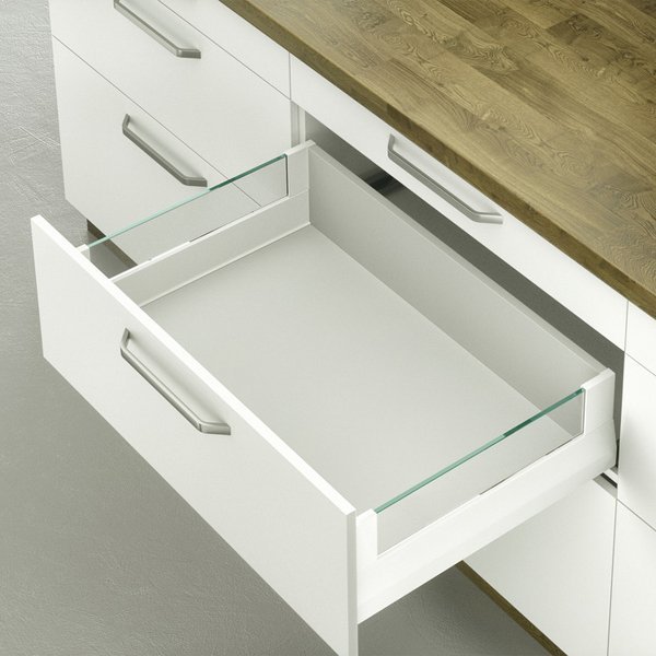 Hafele Matrix Box P, Cam Bordürlü Beyaz 450mm - Vidalı