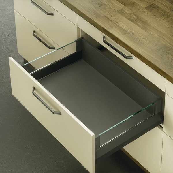 Hafele Matrix Box P, Cam Bordürlü Antrasit 450mm - Dübelli