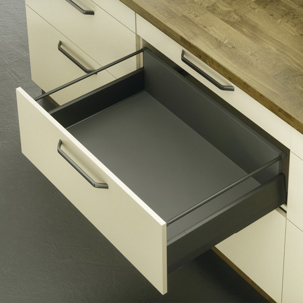 Hafele Matrix Box P, Yuvarlak Bordürlü Antrasit 450mm - Dübelli