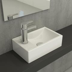 Hafele Molly II Banyo Lavabosu, 370x220mm,Sol, Parlak Beyaz Renk