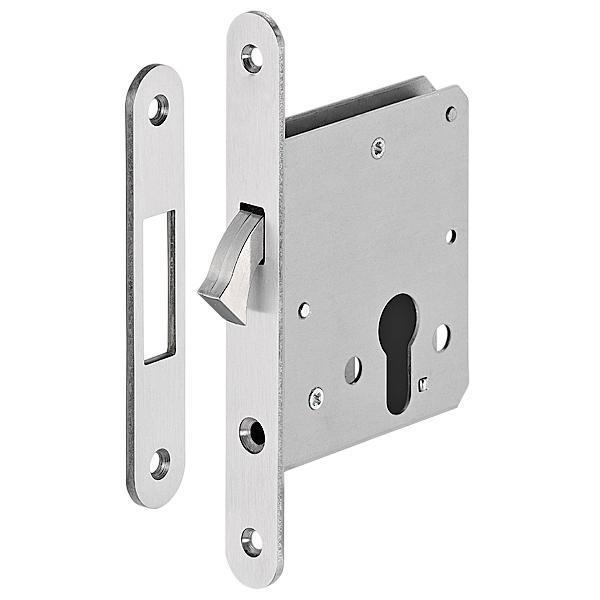 Hafele Kayar kapı kilit PC barelli p.çelik mat