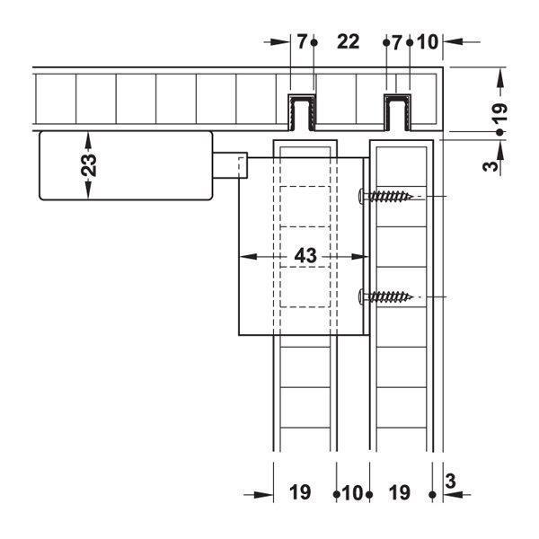 Hafele Hangroller 30 - IF Sürükleyici,dış kapak