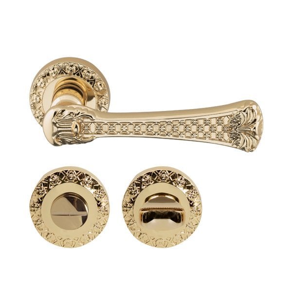 Hafele Sara Wc Kapı Kolu Seti, Parlak Pirinç Renk