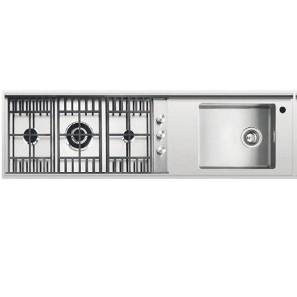 Hafele Plano C Eviye+Ocak Sağ 151x45cm, Paslanmaz Çelik Renk