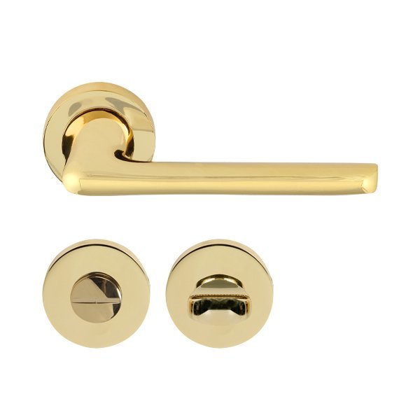 Hafele Eloy Wc Kapı Kolu Seti, Parlak Pirinç Renk