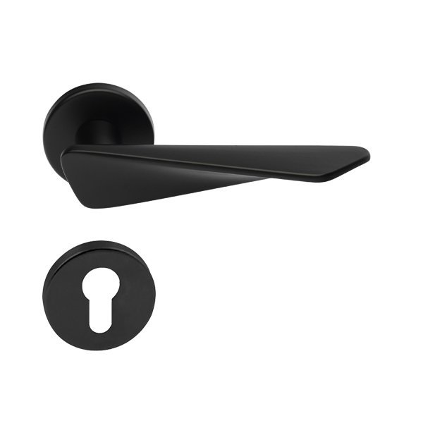 Hafele Crown Barelli Kapı Kolu Seti, Mat Siyah Renk