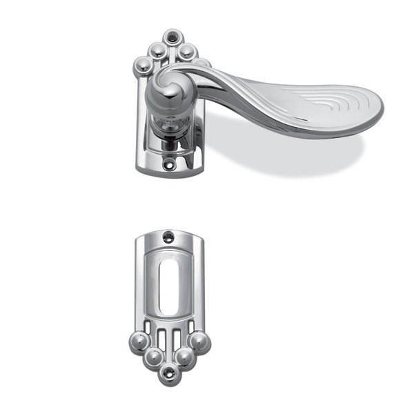 Hafele Art Deco Oda Kapı Kolu Seti, Parlak Krom Renk