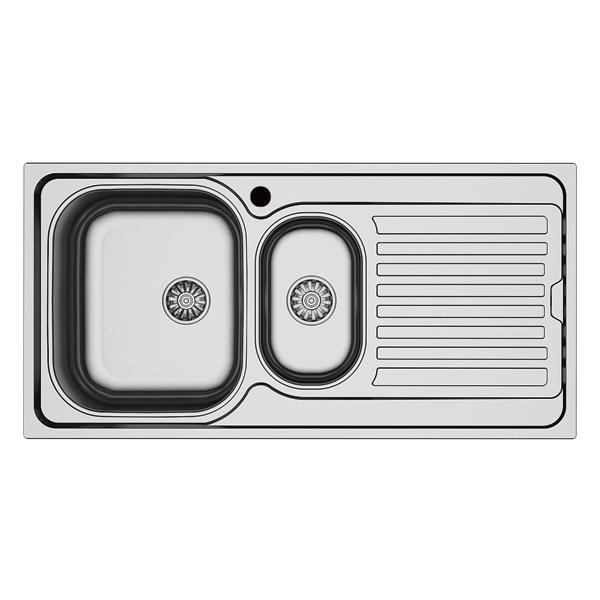 Hafele Capua05 Tezgah Üstü Eviye, Dekorlu Sağ Damlalık (Sifonsuz)