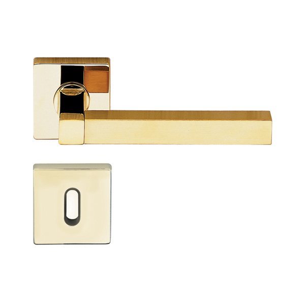 Hafele Time Q Oda Kapı Kolu Seti, Mat ve Parlak Pirinç Renk