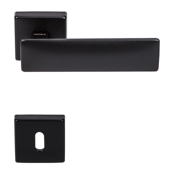 Hafele Spring Oda Kapı Kolu Seti, Mat Siyah Renk