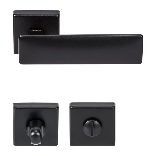 Hafele Spring Wc Kapı Kolu Seti, Mat Siyah Renk