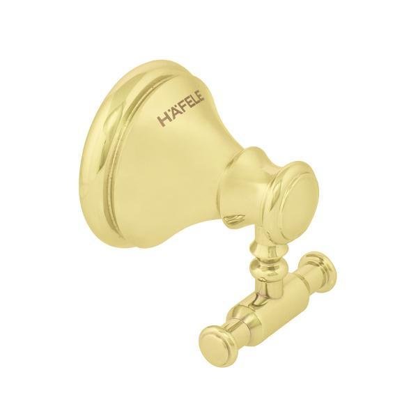 Hafele Cali Brass İkili Banyo Askılığı, Parlak Pirinç Renk