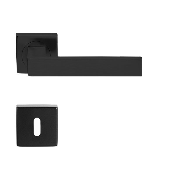 Hafele Profit Oda Kapı Kolu Seti, Mat Siyah Renk