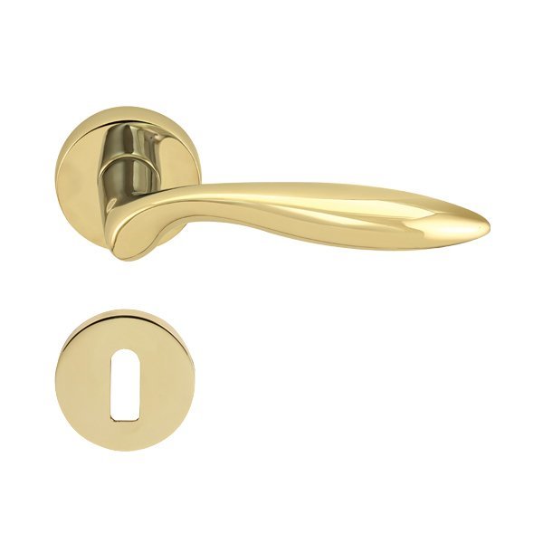 Hafele Balena Oda Kapı Kolu Seti, Parlak Pirinç Renk