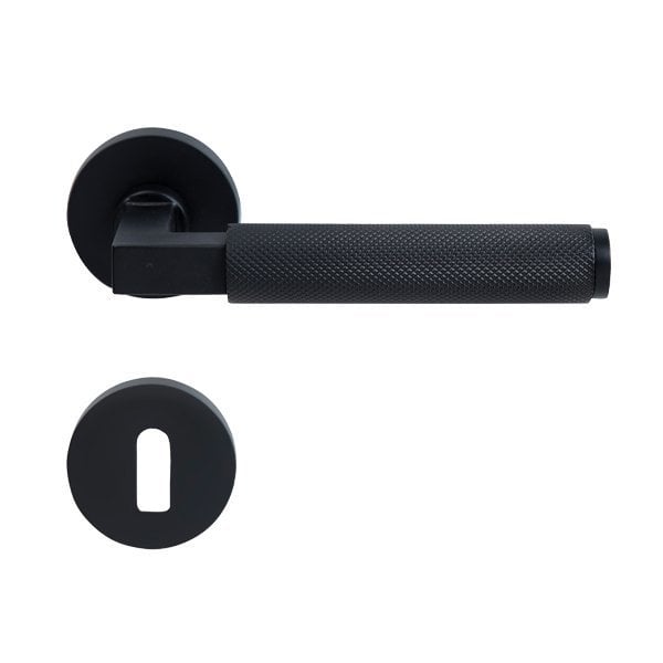 Hafele Aron Oda Kapı Kolu Seti, Mat Siyah Renk