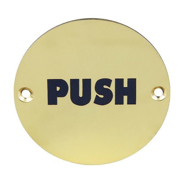 Hafele Sembol Push yuv. pirinç parlak 75mm